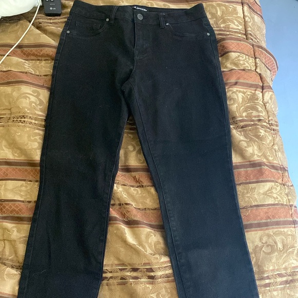 D.jeans black stretchy skinny “denim” jeans. - Picture 1 of 2